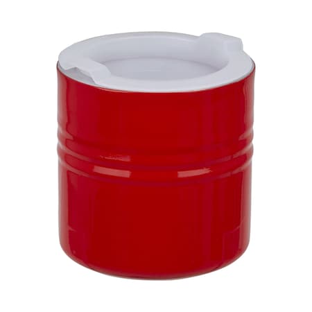 Bon Chef Cold Wave Salad Dressing Cont &Stacking Cover  5 1/8" Dia X 5" H  28 Oz 9315RED